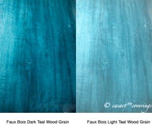 Samples of Teal Faux Bois colors
