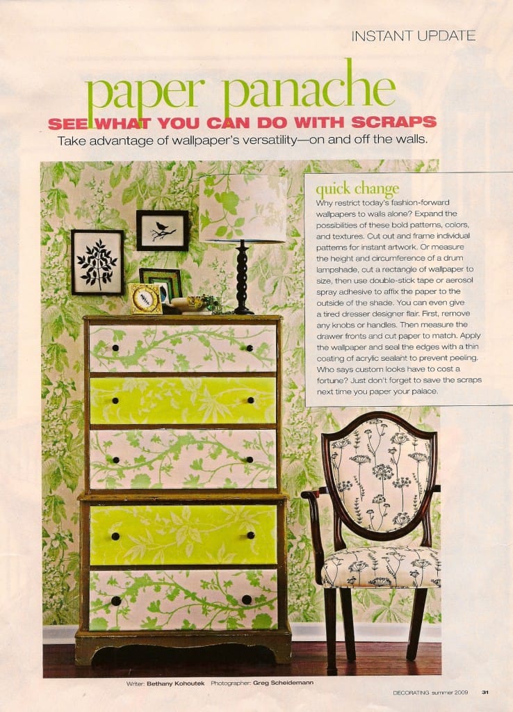 paper-panache. Better Homes & Gardens, Decorating, summer 2009