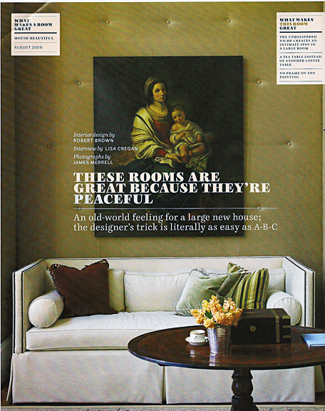 Uphostered Niche by Robert Brown. House Beautiful, August 2009