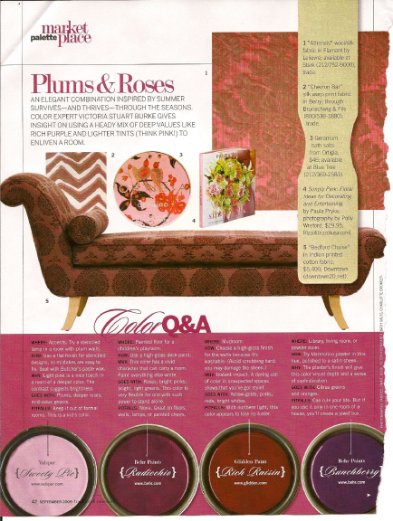 Plum & Rose Paint Hues. Traditional Home September 2009