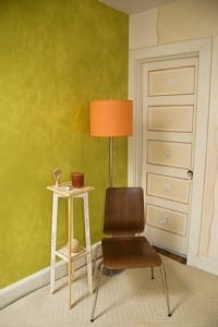 Lime colored Colorwash Casart Coverings temporary wallpaper room on casartblog
