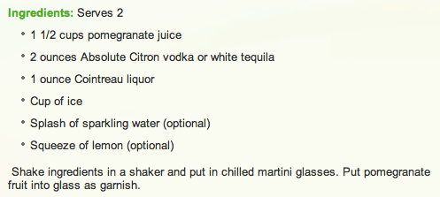 Pomegranate Martini Recipe