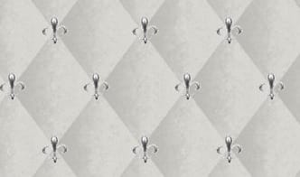 Casart coverings Gray Faux Padded Harlequin temporary wallpaper with Fleur-de-lis accent_casartblog