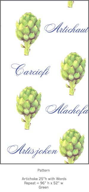 Casart Artichoke pattern removable wallpaper on casartblog