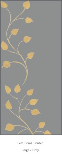 Casart Dark Ground Beige Grey Leaf Scroll Border removable wallpaper on casartblog