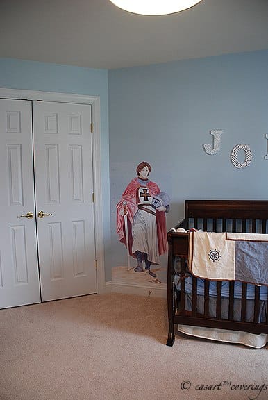 A knightly presence with Casart Knight removable and reusable wallpaper growth chart vertical view on casartblog