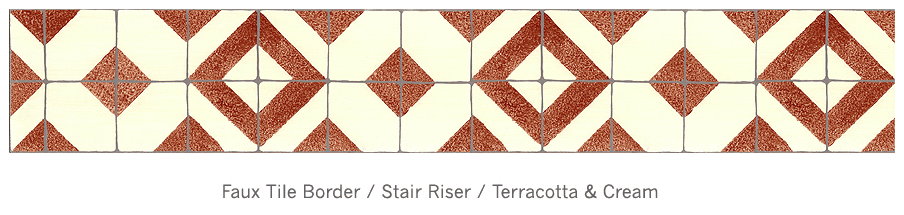 Casart Faux Tile removable and reusable wallcovering stair riser on casartblog