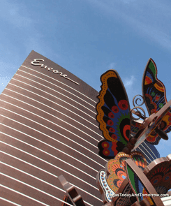 Exterior Encor hotel with butterflies and good luck on casartblog