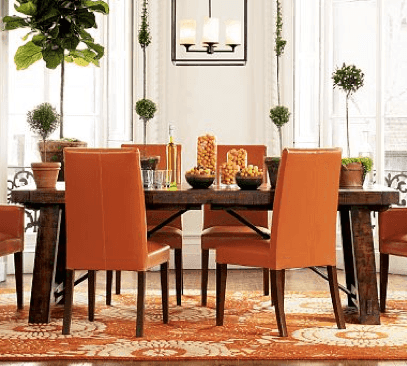 orange and brown dining Brown and Orange chairs and dining set on casartblog