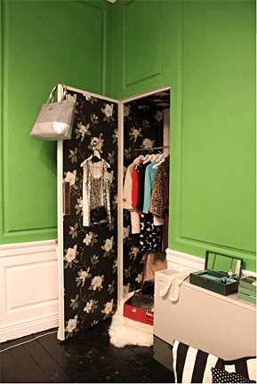  interior of a wallpapered closet-SHIghheelfoot from Live Like You blog, on casartblog