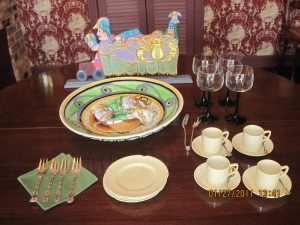 Green Gold and Purple platter on casartblog