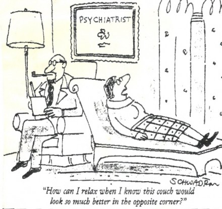 cartoon of decorating dilemma psychiatrist couch on casartblog