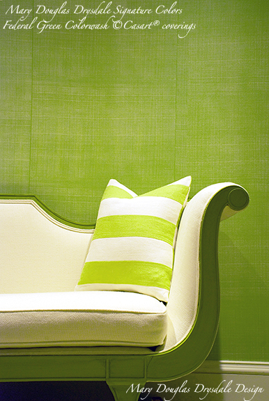 Casart_MDD-FedGreen_0008_w Mary Douglas Drysdale Signature Colors - Federal Green Faux Linen - Casart coverings