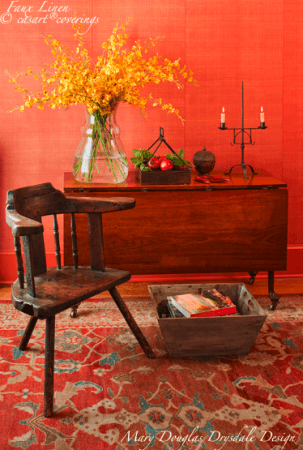 Casart-Orange-Faux Linen_Drysdale Interiors, as seen on Slipcovers for your walls, casartblog