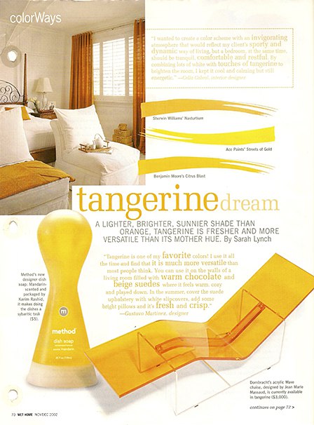 Tangerine via Met Home 2002, as seen on Slicovers for your walls, casartblog