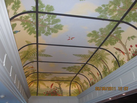 Looking up at murals at Oceania Regatta on casartblog