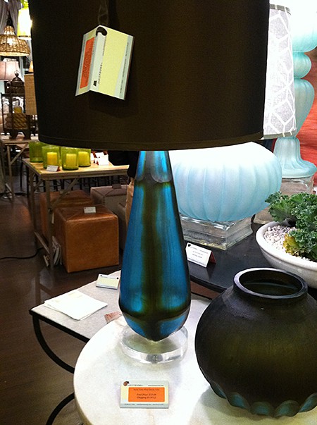 Teal-sea glass lamp_casartblog Teal-sea glass lamp_casartblog, as seen on Slipcovers for your walls