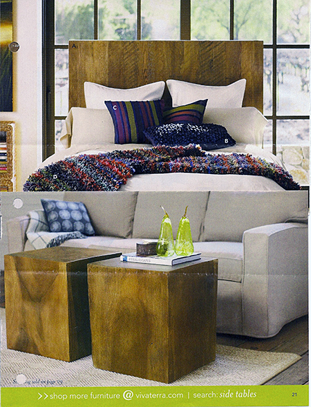 Wooden headboard / side tables via Wisteria, as seen on Slipcovers for your walls, casartblog