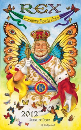 2012 Rex proclamation featuring the Butterfly King and butterflies on casartblog