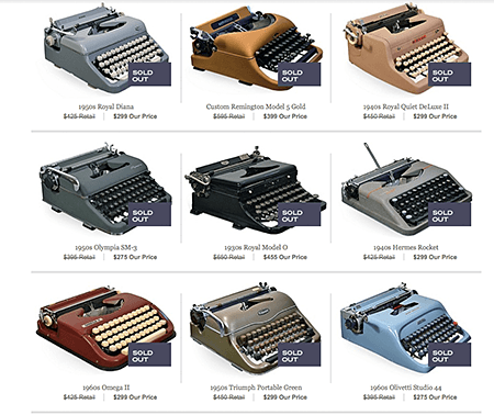 typewriter via Kasbah Mod on One Kings Lane, as seen on Slipcovers for your Walls, casartblog