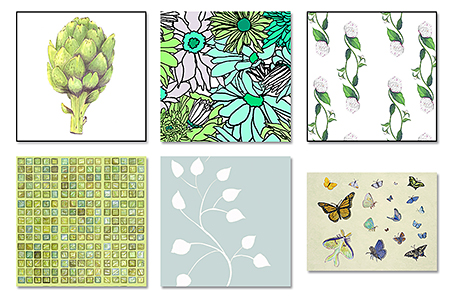Casart_green figurative designs, as seen on Slipcovers for your walls, casartblog