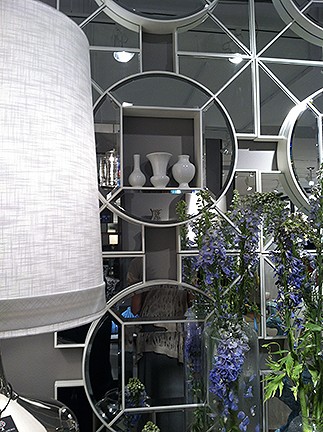 Global views mirror with peacock, as seen on Slipcovers for your walls, casartblog