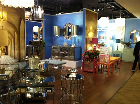 Worlds Away Showroom with style - color block accent walls on casartblog