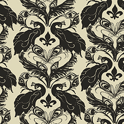 Casart coverings_French Peacock Damask, as seen on Slipcovers for your walls, casarrblog