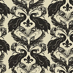 Casart coverings_French Peacock_Damask_Down-Anise on Slipcovers for your walls, casartblog