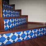 Casart custom faux tile stair risers, seen on Slipcovers for your walls, casartblog