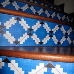 Casart customer custom faux tile stair risers, seen on Slipcovers for your walls, casartblog