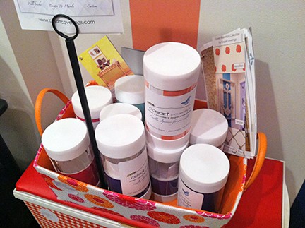 Casart Stripe Display at the Bucket List Boutique in Alexandria, VA, as seen on Slipcovers for your walls, casartblog
