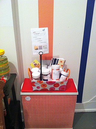 Casart Stripe Display at the Bucket List Boutique in Alexandria, VA, as seen on Slipcovers for your walls, casartblog