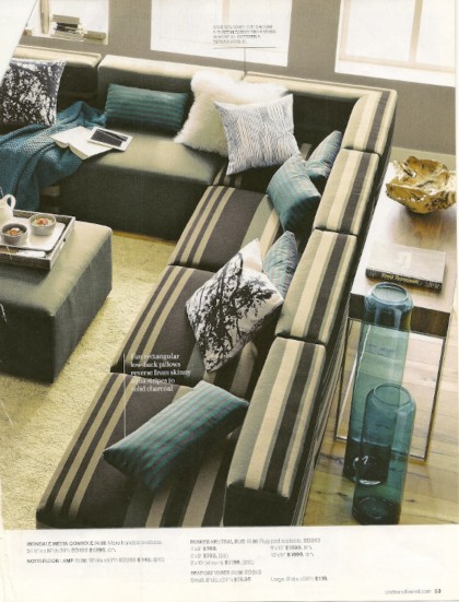 Stripe Sofa via Crate & Barrel, as seen on Slipcovers for your walls, casartblog