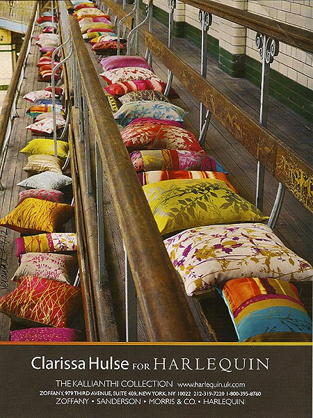 Colorful Harlequin pillows have a pattern cure on casartblog