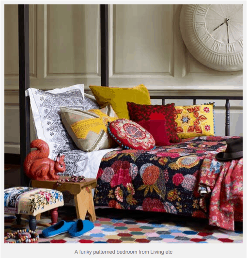 bold pattern cure bedroom via Redo-it-Design on casartblog