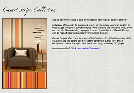 Casart coverings Stripe Collection as seen on Slipcovers for your walls, casartblog