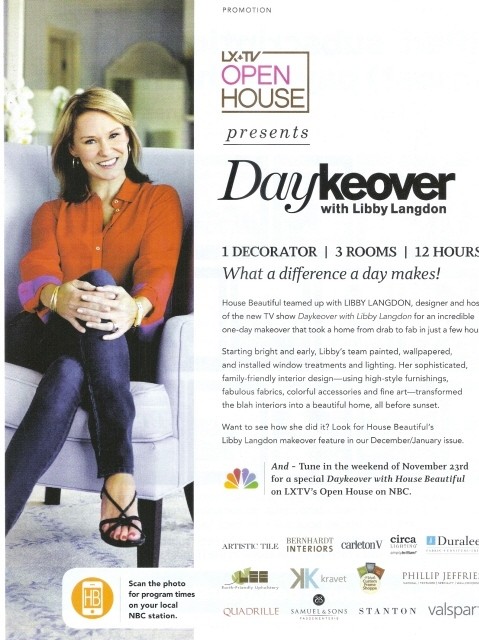 House Beautiful promotion for Libby Langdon's Daykeover show_casartblog