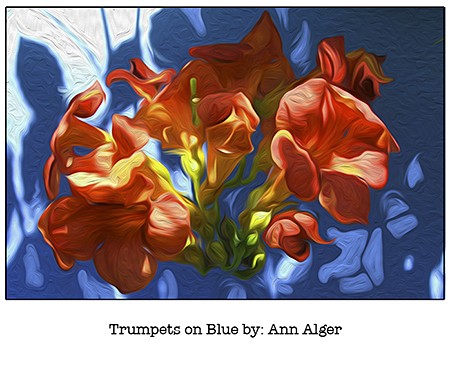 Ann Alger Trumpet On Blue_for Casart coverings