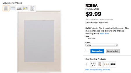 IKEA Ribba Frame on Slipcovers for your walls, casartblog