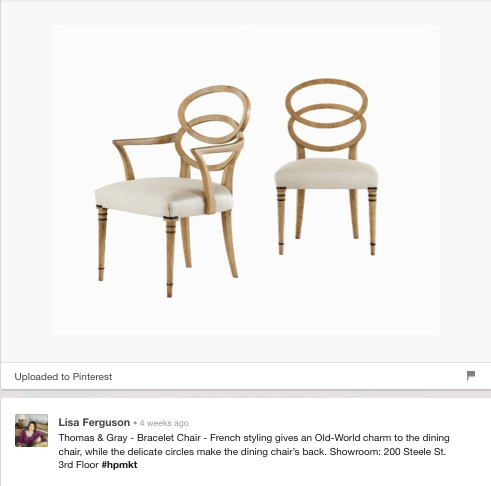 Bracelet Chair high point pinning for HPMkt on casartblog