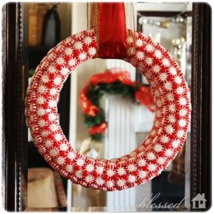 time to decorate with a Peppermint Wreath-1 via Blessed Home on casartblog
