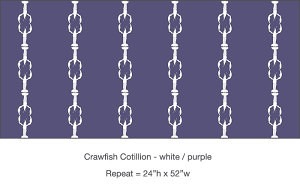 Casart coverings purple white Crawfish Cotillion temporary wallpaper on Slipcovers for your walls, casartblog