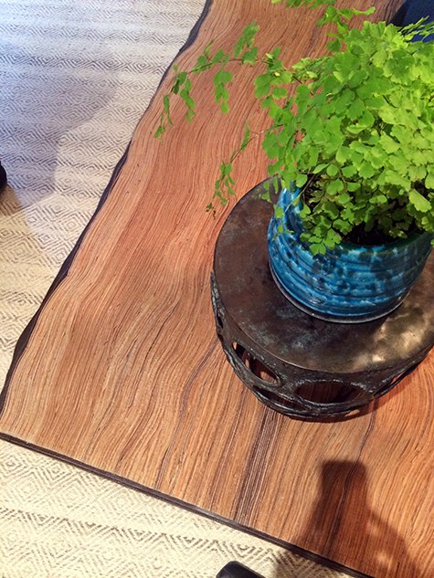 Back Stair Hall designed by David Benton, faux wood leather rug detail on casartblog