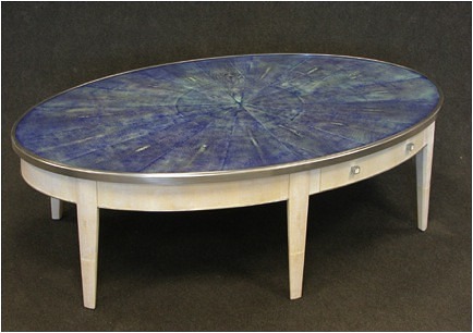 Custom table by Yannick Chastang via Mame Baker Studio on Slipcovers for your walls, casartblog
