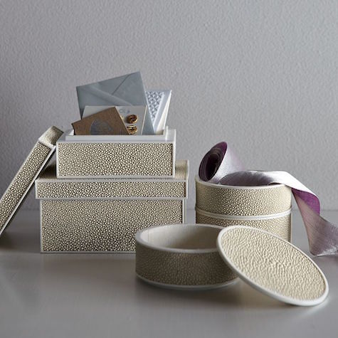 shagreen-boxes via Nest Interior Design on Slipcovers for your walls, casartblog