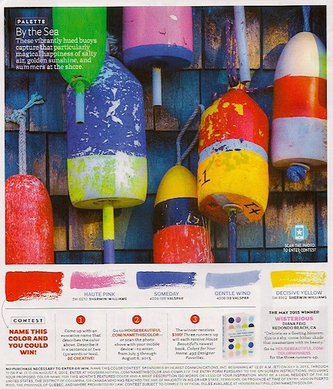 Buoy colors via House Beautiful on Slipcovers for your walls, casartblog