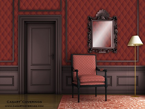 Casart coverings Red Harlequin temporary wallpaper Formal Room