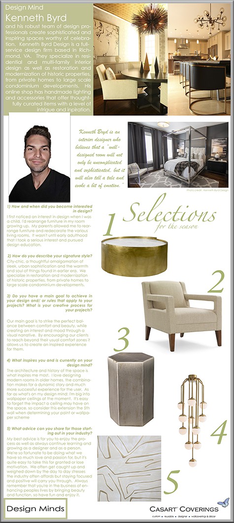 Kenneth Byrd a featured Design Mind on Slipcovers for your walls, casartblog