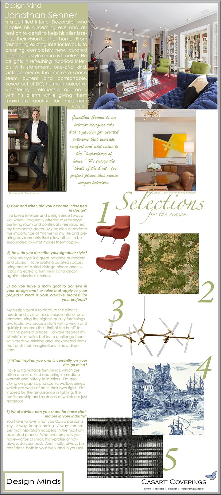 Casart Coverings features Jonathan Senner as a Design Mind on casartblog